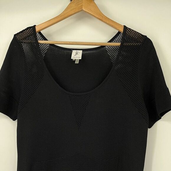 Julia Jordan Stretch Knit Fit & Flare Short Sleeve Dress Black Women's Size XLG - Picture 6 of 7